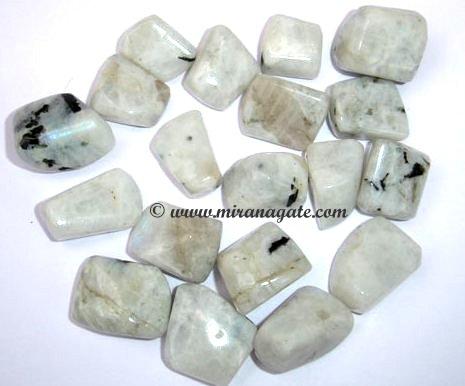 Manufacturers Exporters and Wholesale Suppliers of White Rainbow Tumbled Khambhat Gujarat